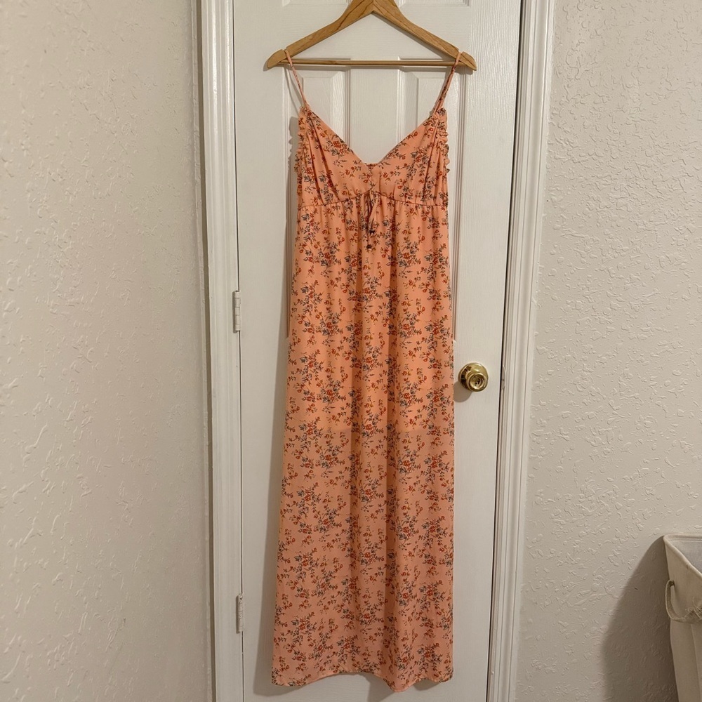 City Studio Summer Spring Pink Floral Maxi Dress Medium cottagecore